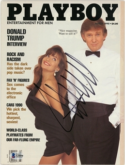 1990 Donald Trump Signed Playboy Magazine From 3/90 (Beckett)